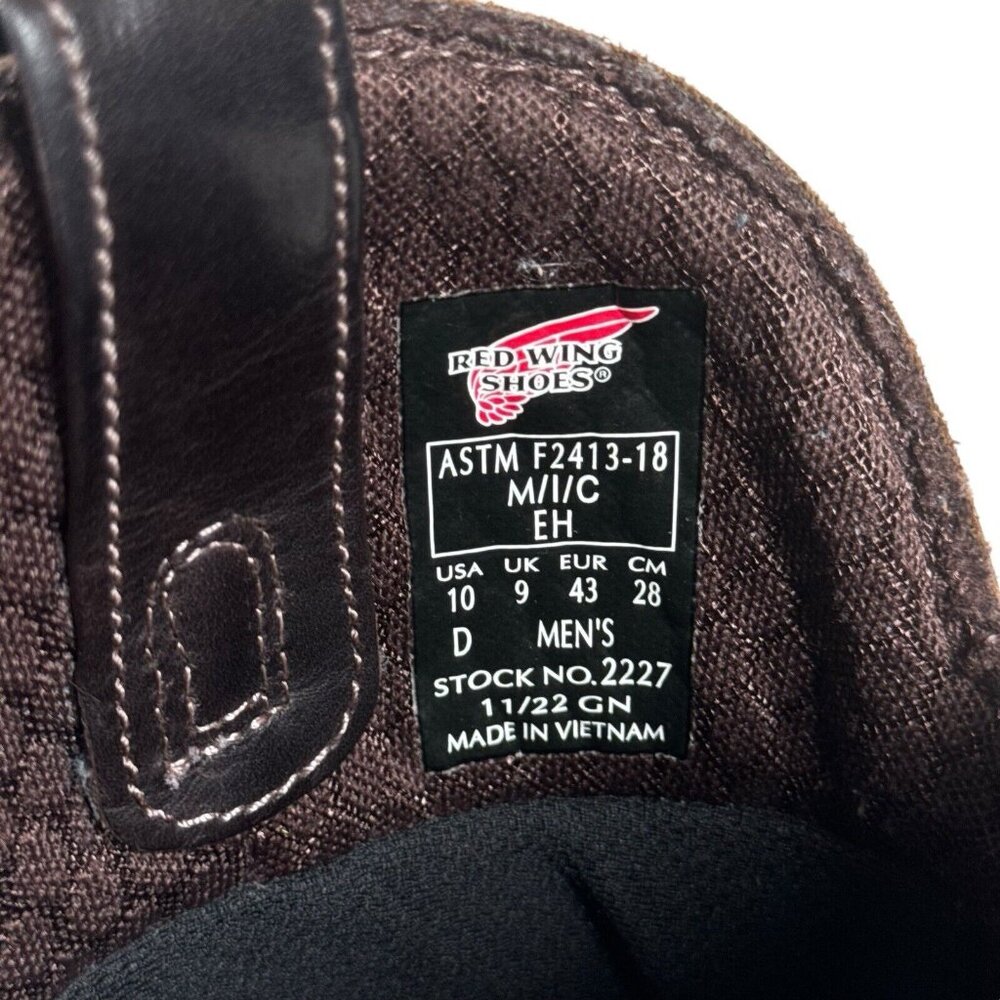 Red Wing 2227 Rio Flex Brown Leather Safety Steel Toe Men's Boots 10 D‎ - Picture 15 of 15